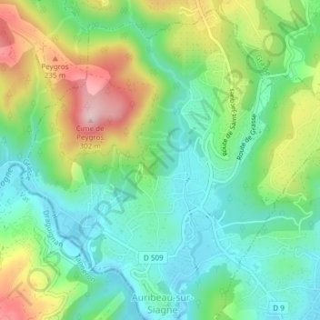 Carel topographic map, elevation, terrain