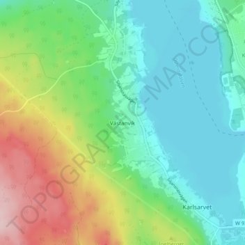Västanvik topographic map, elevation, terrain