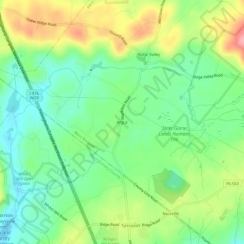 Argus topographic map, elevation, terrain