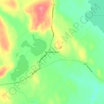 Muodoslompolo topographic map, elevation, terrain