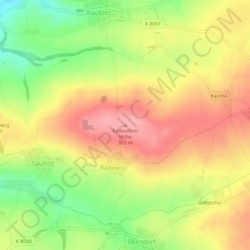 Radewitzer Höhe topographic map, elevation, terrain