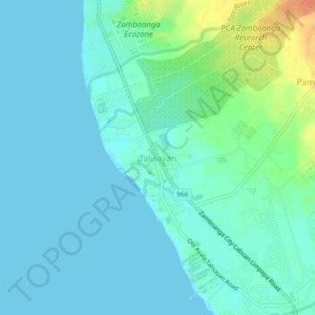 Talisayan topographic map, elevation, terrain