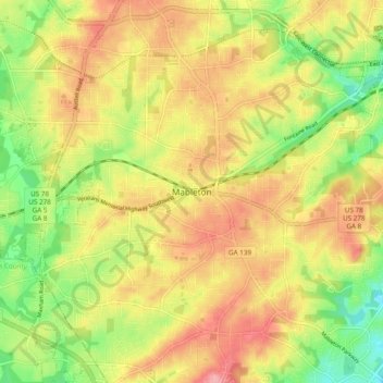 Mableton topographic map, elevation, terrain