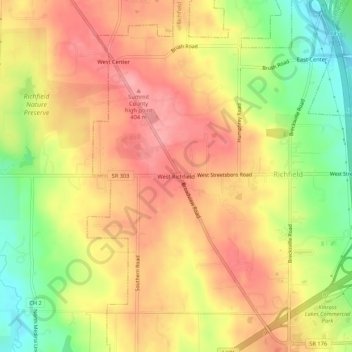 West Richfield topographic map, elevation, terrain
