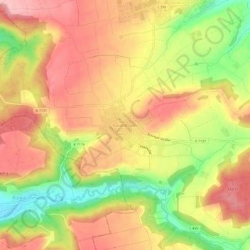 Leidringen topographic map, elevation, terrain