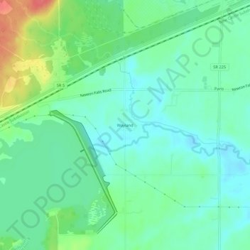 Wayland topographic map, elevation, terrain
