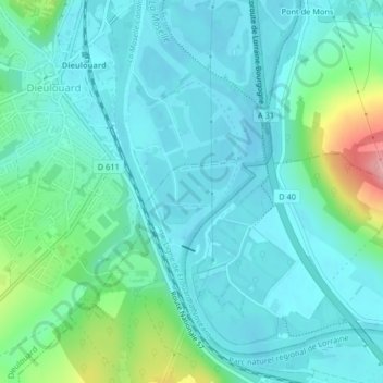 Liégeot topographic map, elevation, terrain