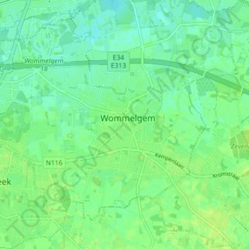 Centrum topographic map, elevation, terrain