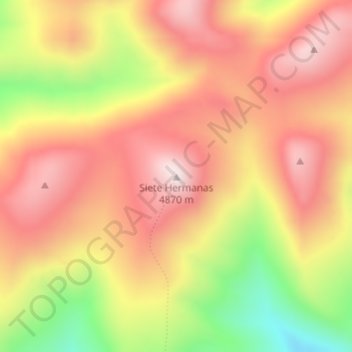 Siete Hermanas topographic map, elevation, terrain