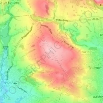 Affetside topographic map, elevation, terrain
