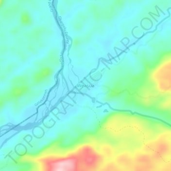 Weasua topographic map, elevation, terrain