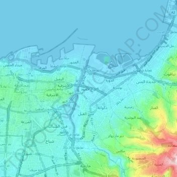 Burj Hammoud topographic map, elevation, terrain