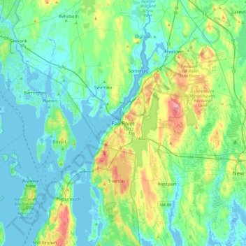 Fall River topographic map, elevation, terrain