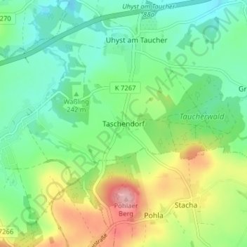 Taschendorf topographic map, elevation, terrain