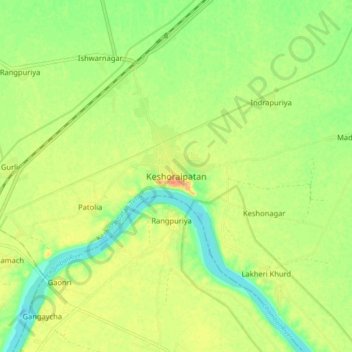Keshoraipatan topographic map, elevation, terrain