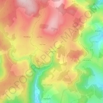 La Condamine topographic map, elevation, terrain