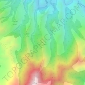Kaanibungan Ridge topographic map, elevation, terrain