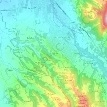 Casa Garello topographic map, elevation, terrain