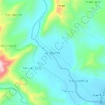 Solonggon topographic map, elevation, terrain