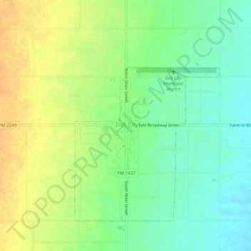 Dell City topographic map, elevation, terrain