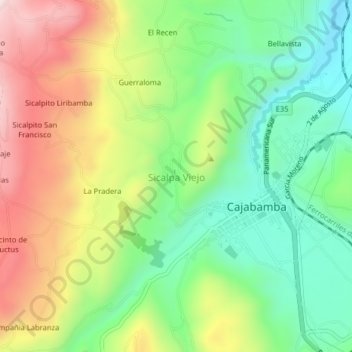 Sicalpa Viejo topographic map, elevation, terrain