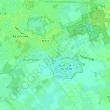 Ver-Assebroek topographic map, elevation, terrain