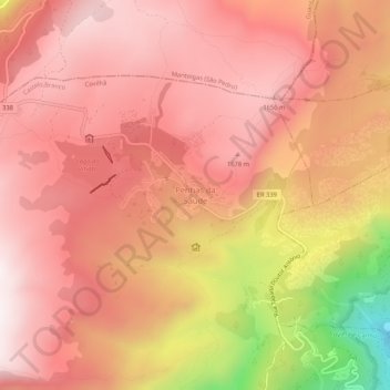 Penhas da Saúde topographic map, elevation, terrain