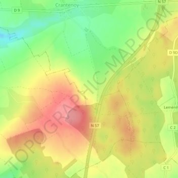 Chasel topographic map, elevation, terrain