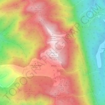 Guadagnolo topographic map, elevation, terrain