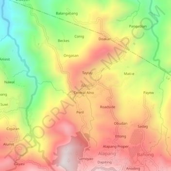 Alno topographic map, elevation, terrain
