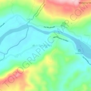 San Carlos topographic map, elevation, terrain