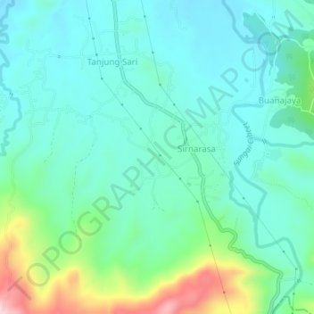 Sirnasari topographic map, elevation, terrain