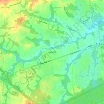 Bucks Mill topographic map, elevation, terrain