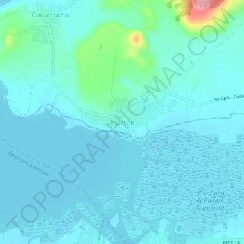 Ihuatzio topographic map, elevation, terrain