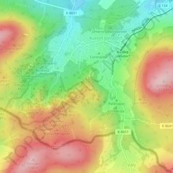 Carol's Rock topographic map, elevation, terrain