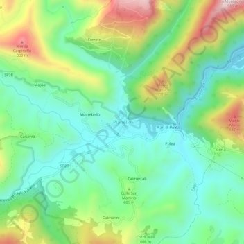 Pianello topographic map, elevation, terrain