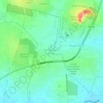 Shreekhetra Vihar topographic map, elevation, terrain