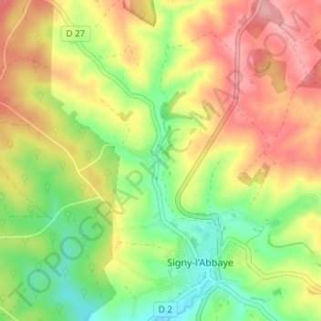 Librecy topographic map, elevation, terrain