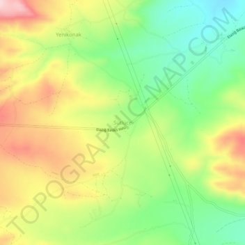 Sütlüce topographic map, elevation, terrain