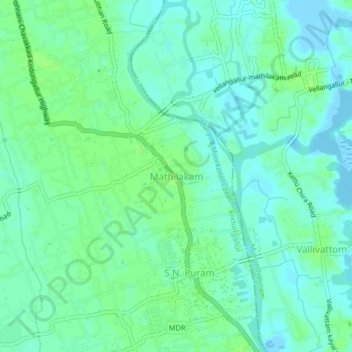 Mathilakam topographic map, elevation, terrain