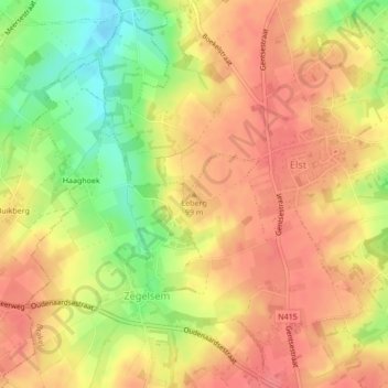 Leberg topographic map, elevation, terrain
