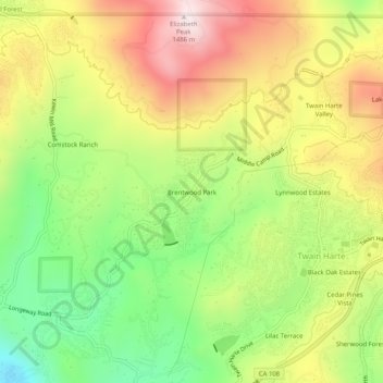 Brentwood Park topographic map, elevation, terrain