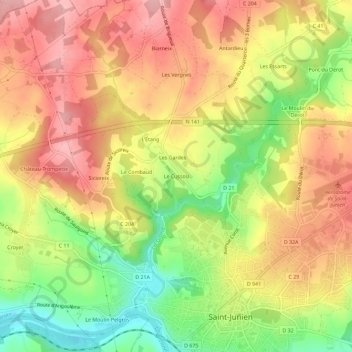 Le Cussou topographic map, elevation, terrain