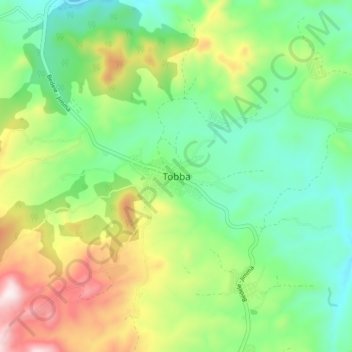 Tobba topographic map, elevation, terrain
