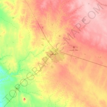 Turayf topographic map, elevation, terrain