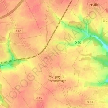 Mondétour topographic map, elevation, terrain
