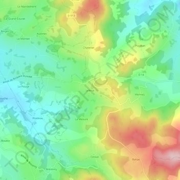 Jalletat topographic map, elevation, terrain
