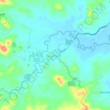 Bacungan topographic map, elevation, terrain