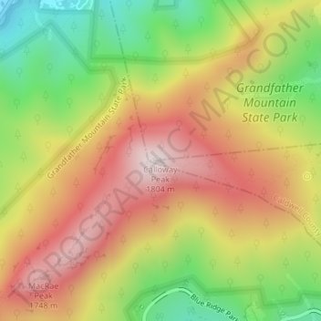 Calloway Peak topographic map, elevation, terrain
