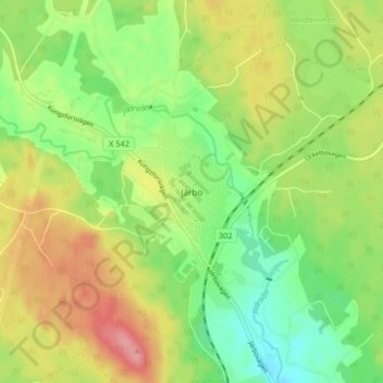 Järbo topographic map, elevation, terrain
